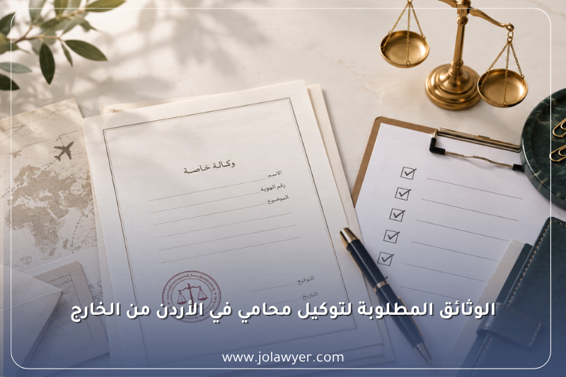 وثائق ومستندات توكيل محامي في الأردن من الخارج وإجراءات تصديق الوكالة